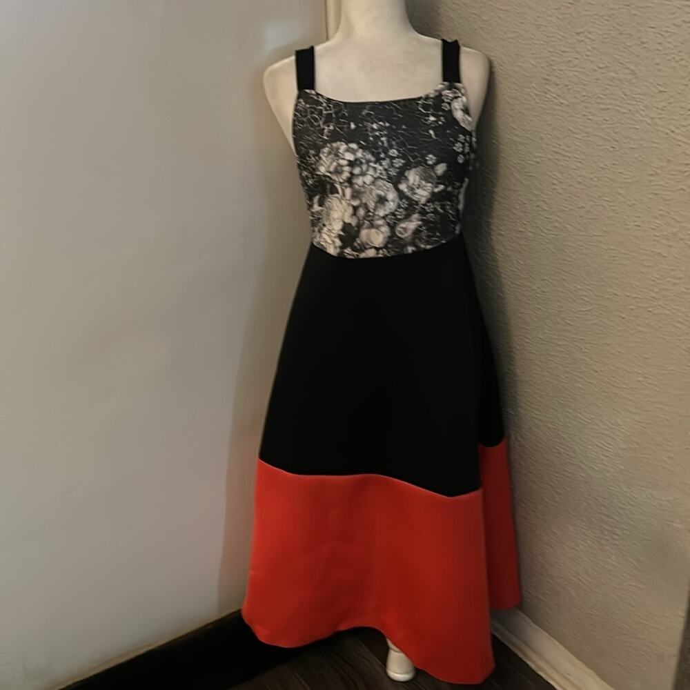 ASOS Maternity Floral Color-Block Skater Maxi Dress 6 Wedding Dopamine NEW Retro